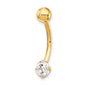 10k 14 Gauge 5mm Round CZ Belly Dangle