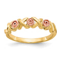 10k and 12k Two-tone Black Hills Gold -X- and Rose Ring, Size 7