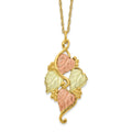 10k and 12k Tri-color Black Hills Gold Grapes and Leaves 14k Gold-filled Chain 18 inch Necklace, 18 mm
