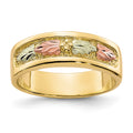 10k and 12k Tri-color Black Hills Gold Leaves Ladies Band, Size 7