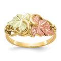 10k and 12k Tri-color Black Hills Gold Grapes and Leaves Ring, Size 7