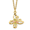10k and 12k Tri-color Black Hills Gold Butterfly 14k Gold-filled Chain 18 inch Necklace, 18 x 17 mm