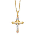 10k and 12k Black Hills Gold Crucifix 14k Gold-filled Chain 18 inch Necklace, 18 x 17.8 mm