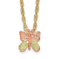 10k and 12k Tri-color Black Hills Gold Butterfly 14k Gold-filled Chain 18 inch Necklace, 18 x 6.68 mm