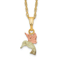 10k and 12k Tri-color Black Hills Gold Hummingbird 14k Gold-filled Chain 18 inch Necklace, 18 x 7.44 mm