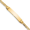 10k Polished Solid Chain/Solid Plate Anchor Link 26x5mm Plate 6 inch Baby/Child ID Bracelet, 6 x 5.5 mm