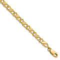 10k Solid Polished Fancy 7 inch Bracelet, 7 mm