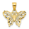 10k Diamond-Cut Butterfly Charm, 18 x 16 mm