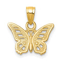 10k Butterfly Charm, 12 x 13 mm