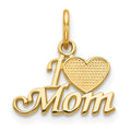 10K I Heart MOM Charm, 15 x 14 mm