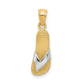 10k and White Rhodium Flip-Flop Charm, 20 x 6 mm, 0.81 g