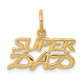 10K SUPER DAD Charm, 15 x 17 mm