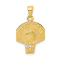 10k Basketball and Net Charm, 23 x 16 mm