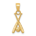 10k Baseball with Bats Charm, 20 x 9 mm