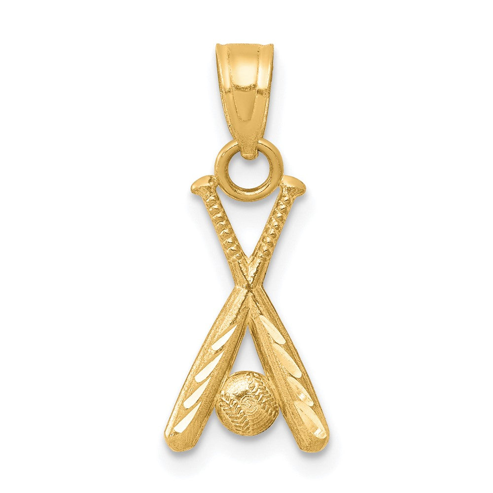 10k Baseball with Bats Charm, 20 x 9 mm