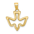 10k Polished Cut-out Dove Charm, 20 x 16 mm