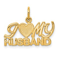 10K I Heart MY HUSBAND Charm, 17 x 21 mm