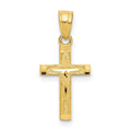 10k Diamond-Cut Cross Pendant, 20 x 11 mm