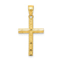 10k Diamond-Cut Cross Pendant, 25 x 15 mm