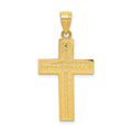 10k Textured Cross Pendant, 33 x 18 mm