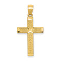 10k Diamond-cut Cross Pendant, 27 x 16 mm