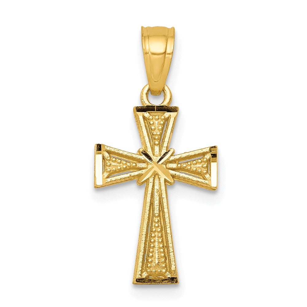 10k Cross Pendant, 20 x 11 mm, 0.62 g