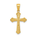 10k Budded Cross Pendant, 25 x 13 mm