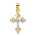 10k CZ Passion Cross Pendant, 20 x 13 mm