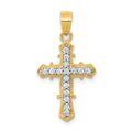 10k CZ Cross Pendant, 25 x 19 mm