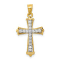 10k CZ Cross Pendant, 26 x 16 mm