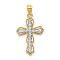 10k CZ Filigree Cross Pendant, 25 x 16 mm, 1.3 g