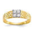 10k 4-Stone CZ and Lattice Size 1 Baby Ring