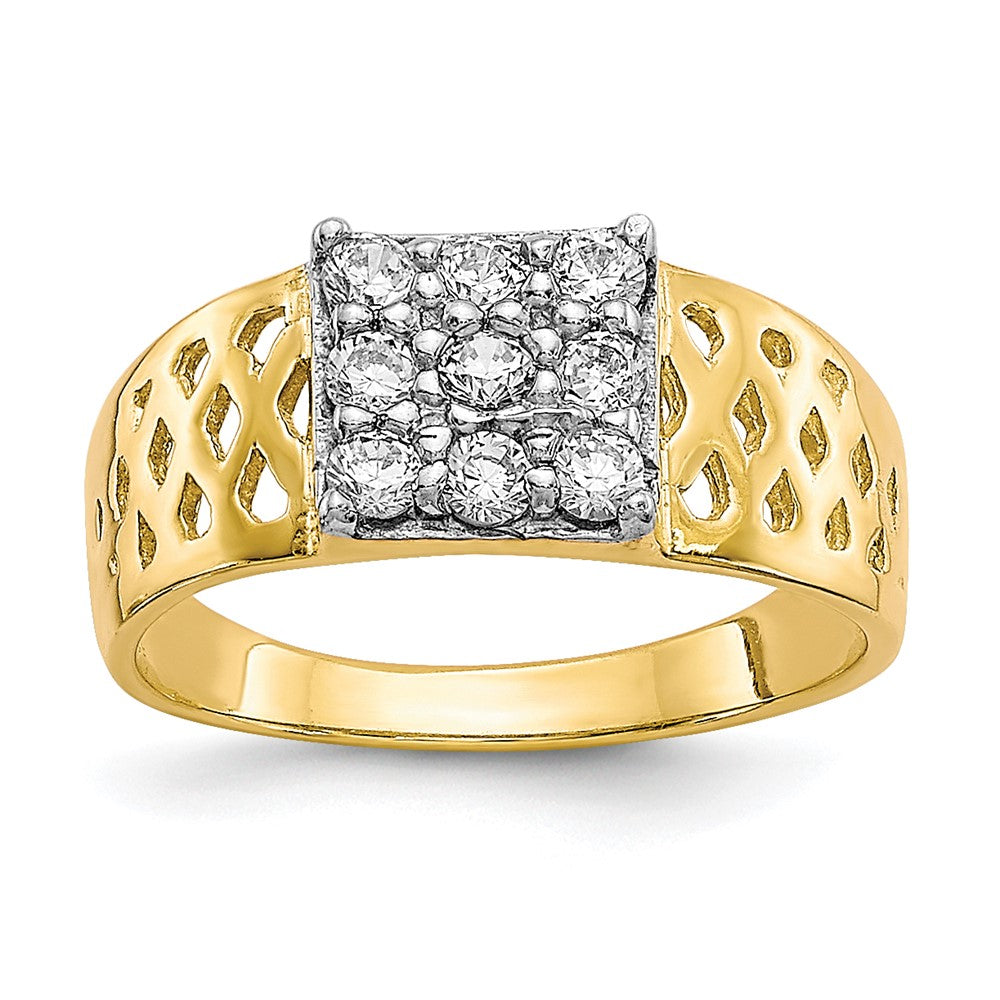 10k 9-Stone CZ and Lattice Size 1.5 Baby Ring