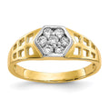 10k CZ Hexagon Size 3 Baby / Childs Ring
