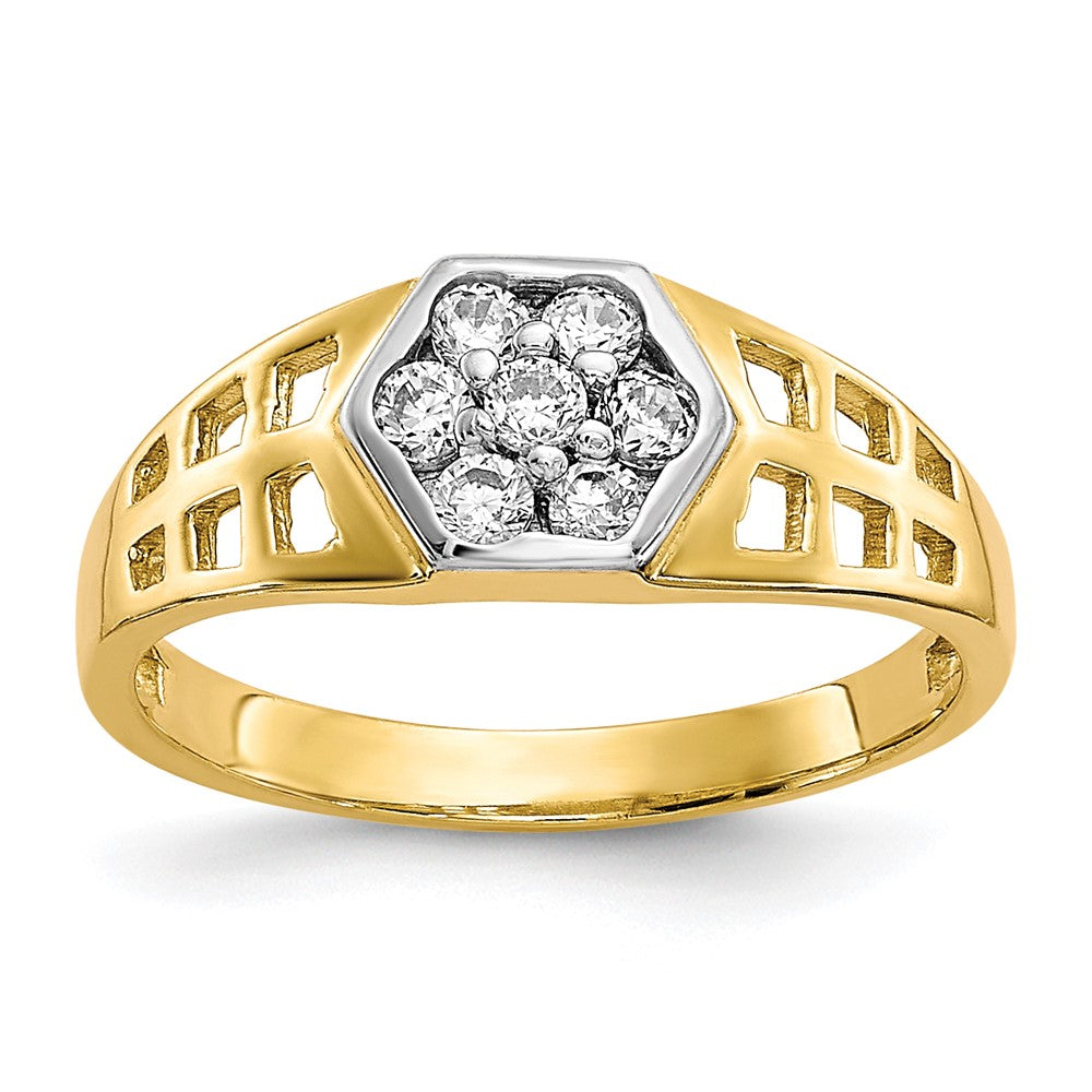 10k CZ Hexagon Size 3 Baby / Childs Ring