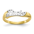 10K and White Rhodium BABY Size 3 Baby / Childs Ring