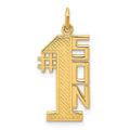 10K Lined Design #1 SON Charm, 27 x 11 mm