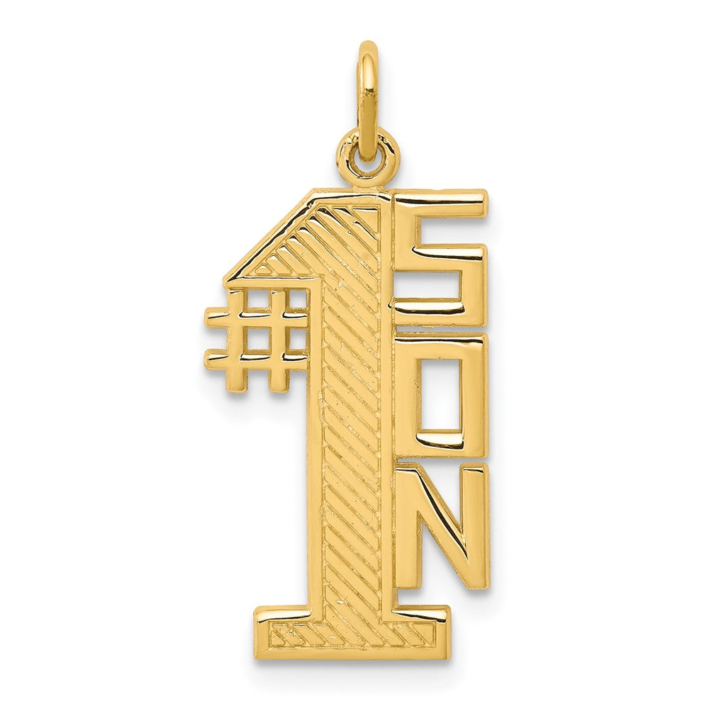 10K Lined Design #1 SON Charm, 27 x 11 mm