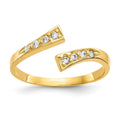 10k Graduated Clear CZ Bypass Toe Ring