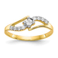 10k Clear CZ Fancy Ring, Size 6, 1.26 g