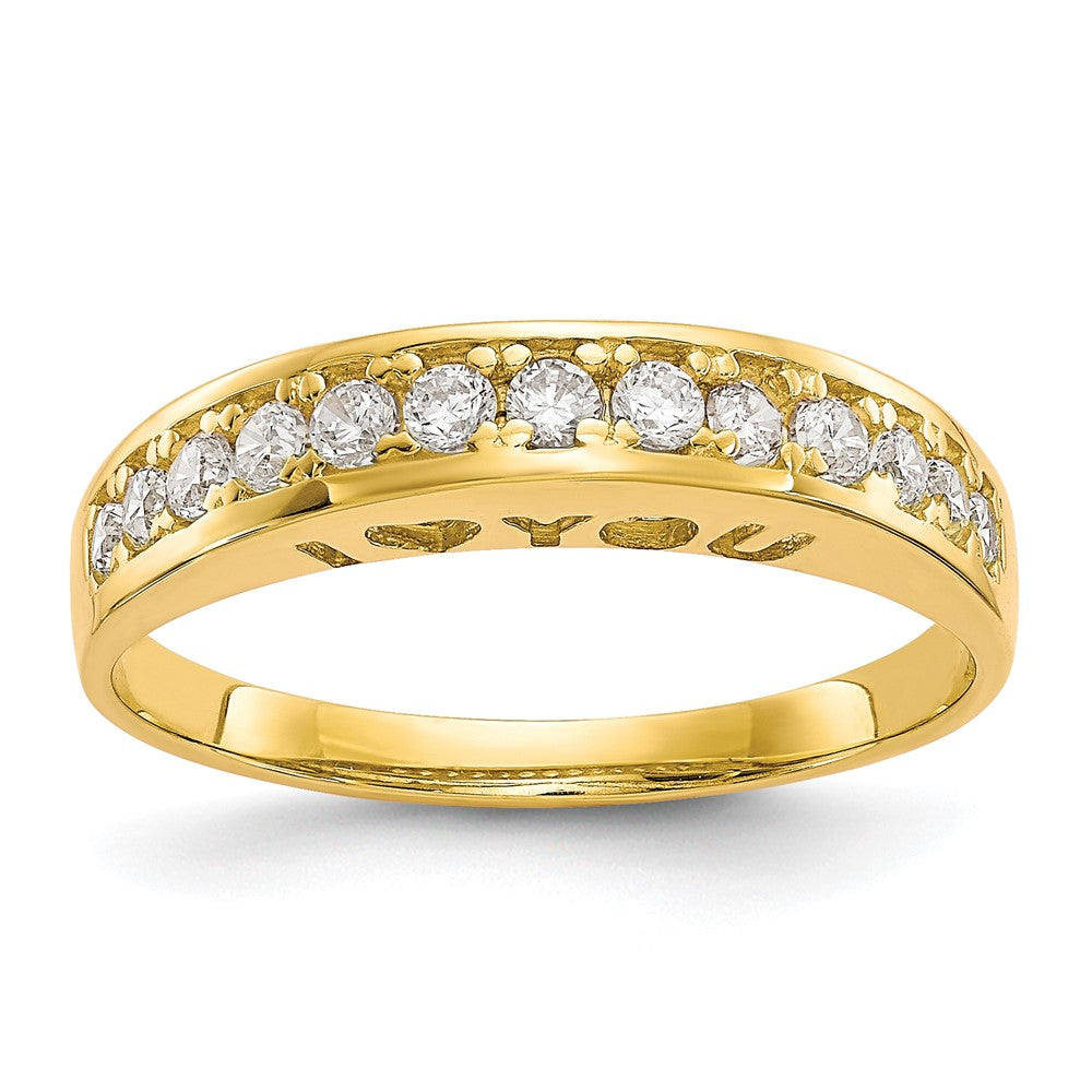 10k I LOVE YOU FOREVER  CZ Ring, Size 7