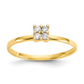 10k 4-Stone Clear CZ Promise Ring, Size 7