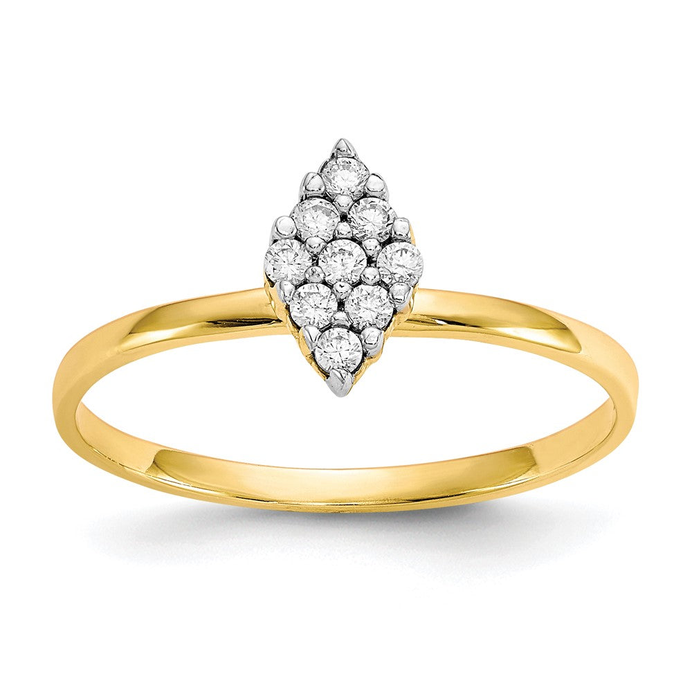 10k Clear CZ Cluster Promise Ring, Size 6.5