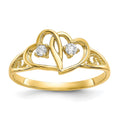 10k Double Heart CZ Ring, Size 7, 1.4 g