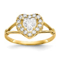 10k CZ Heart Halo Ring, Size 7