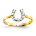 10k CZ Horseshoe Ring, Size 7
