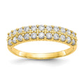 10k Fancy 2-Row Clear CZ Ring, Size 7