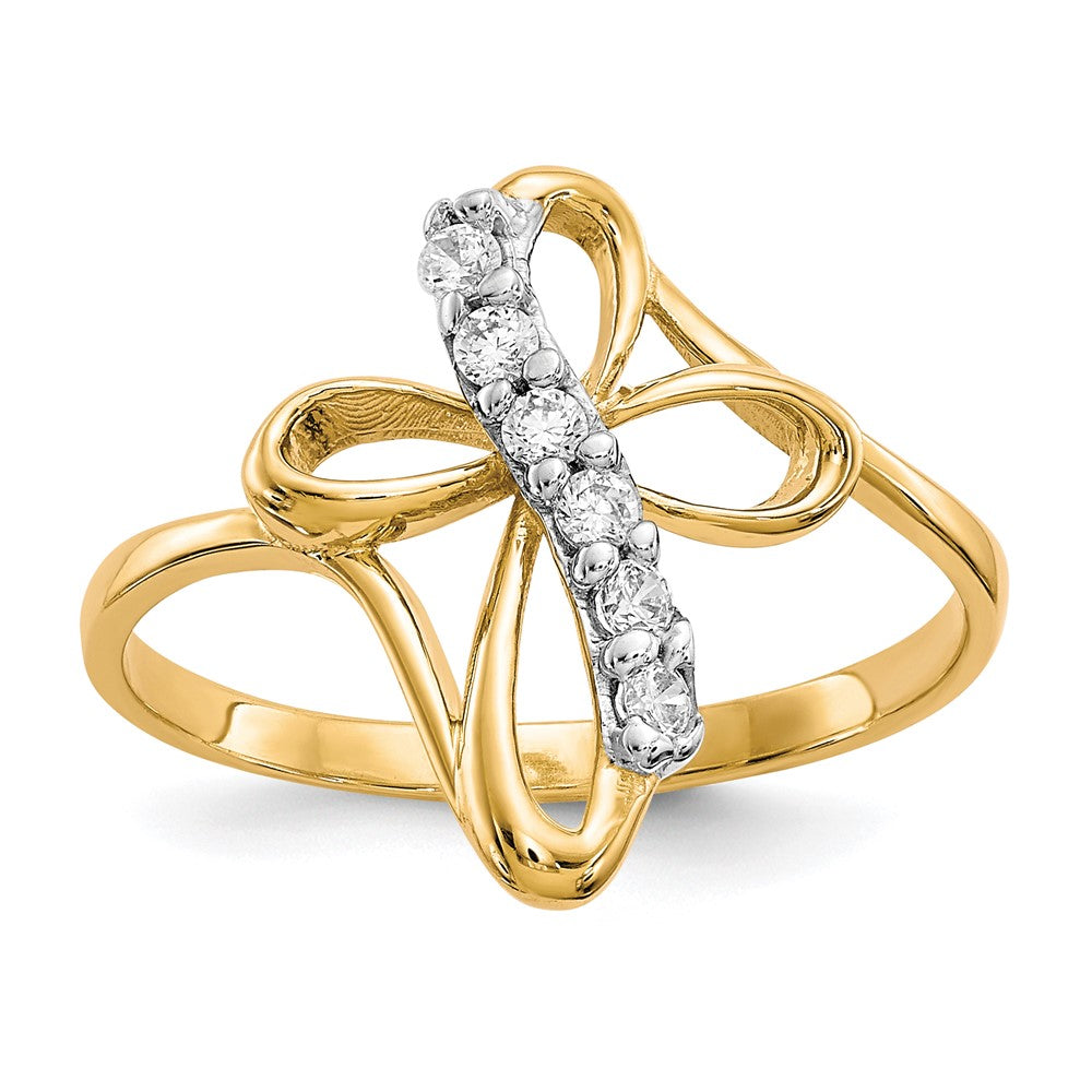 10k CZ Cross Ring, Size 6, 1.67 g