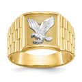 IB Goodman 10k and White Rhodium Mens Eagle Ring, 4.84 g