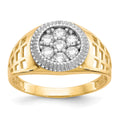 IB Goodman 10k and White Rhodium Mens CZ Cluster Ring